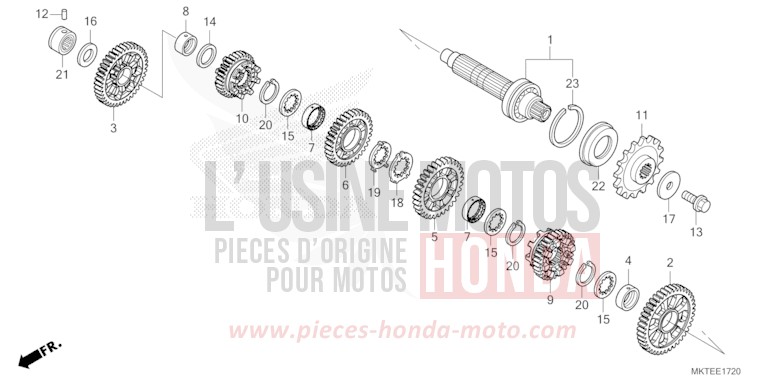 TRANSMISSION (COUNTERSHAFT) for X-ADV 750 MAT DEEP MUD GRAY (NHD05) from 2025